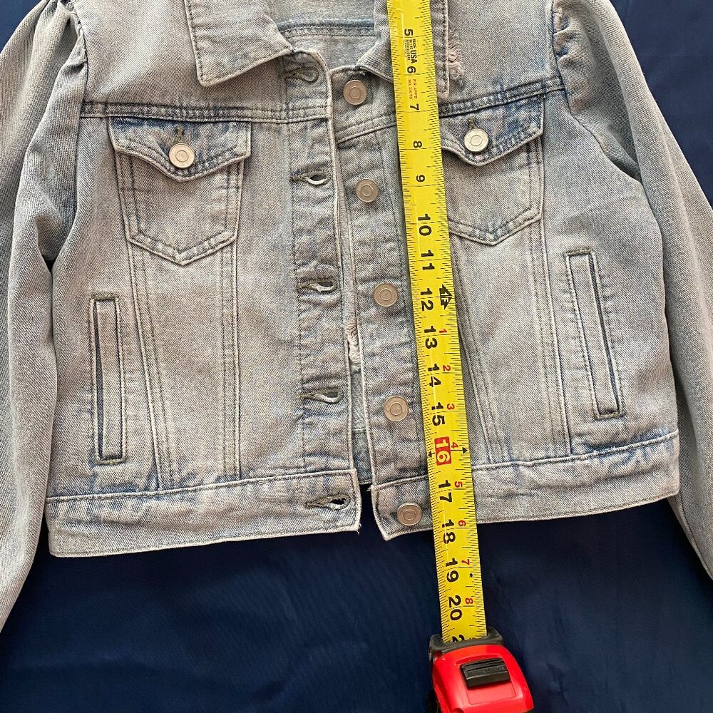 Chelsea & Violet point collar long sleeve denim short jacket LARGE girls - Picture 4 of 10